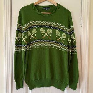 Kiel James Patrick Green Tennis Sweater